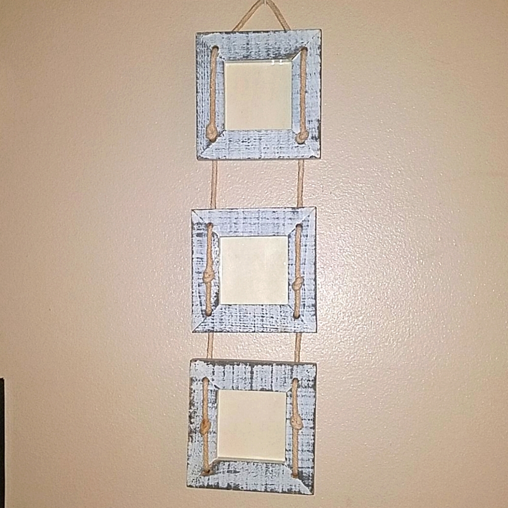 4x4 x3 Weathered hanging picture frames